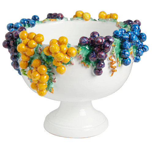 Abigails Footed Bowl with Grapes