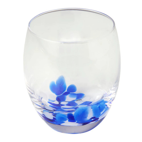 Abigails Fiesta Glass Stemless Blue Wine Glass (Set of 4)