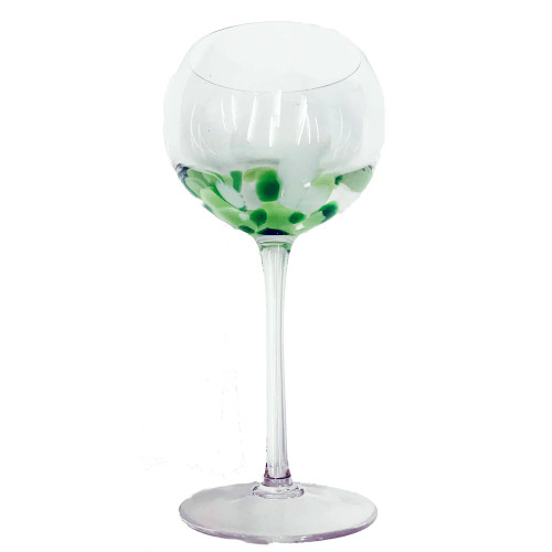 Abigails Fiestaglass Wine/Water Glass Green & White (Set of 4)