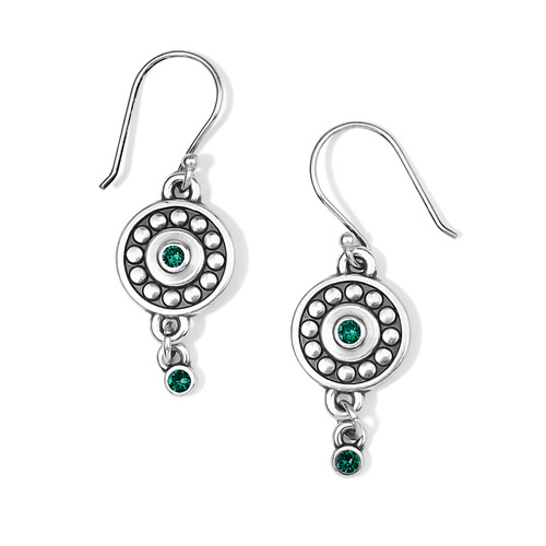 Brighton Pebble Dot Medali Reversible French Wire Earrings Emerald