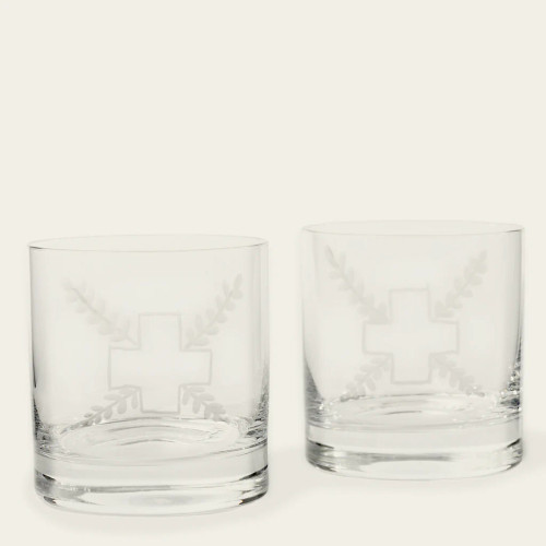 Jan Barboglio Imperio Vaso Set of 2 Engraved Glasses