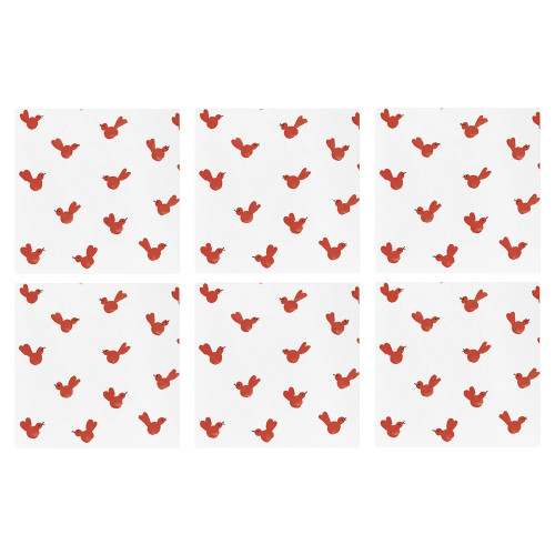 Vietri Papersoft Napkins Red Bird Cocktail Napkins (Pack of 20) - Set of 6