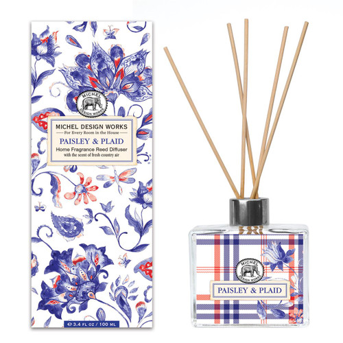Michel Design Paisley & Plaid Home Fragrance Reed Diffuser
