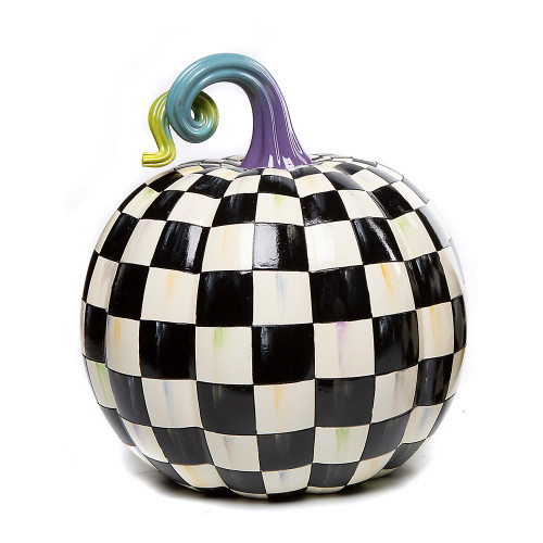 MacKenzie Childs Fortune Teller Courtly Check Pumpkin - Large