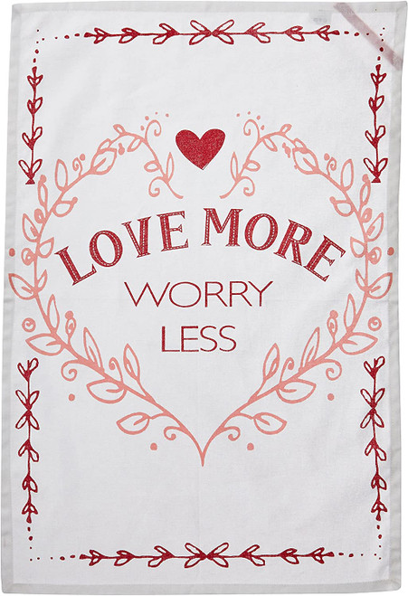 Tag Love More Worry Less Dishtowel