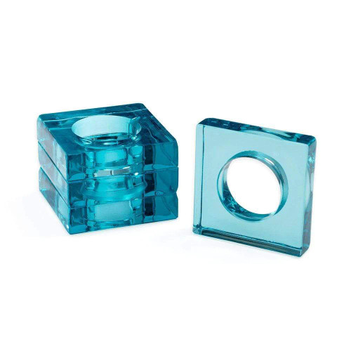 Caspari Acrylic Napkin Ring Turquoise (4)