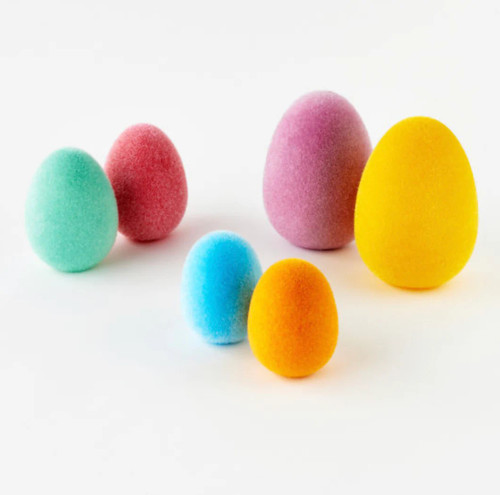 180 Degrees Flocked Assorted Color And Sizes Easter Egg (Sold individually)