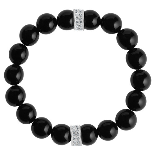 Brighton Meridian Black Beads Stretch Bracelet