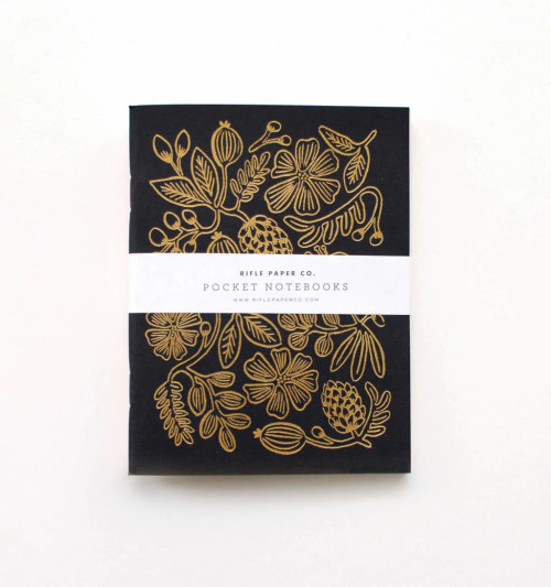 Rifle Paper Company Pair of Gold Foil Pocket Notebooks