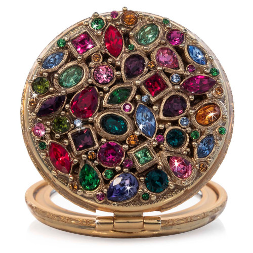 Jay Strongwater Round Jeweled Compact