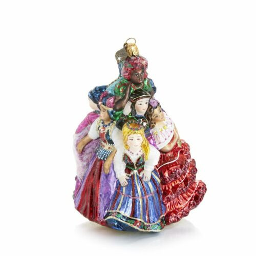 Jay Strongwater Nine Ladies Dancing Glass Ornament