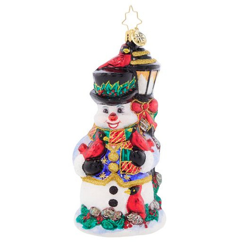 Christopher Radko Feathered Friends Snowman Ornament