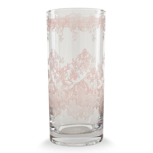 Arte Italica Giardino Pink Highball Glass