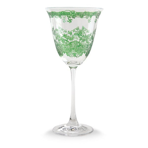 Arte Italica Giardino Green Wine Glass