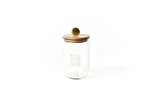 Happy Everything Mini Small Wooden Lid Glass Jar