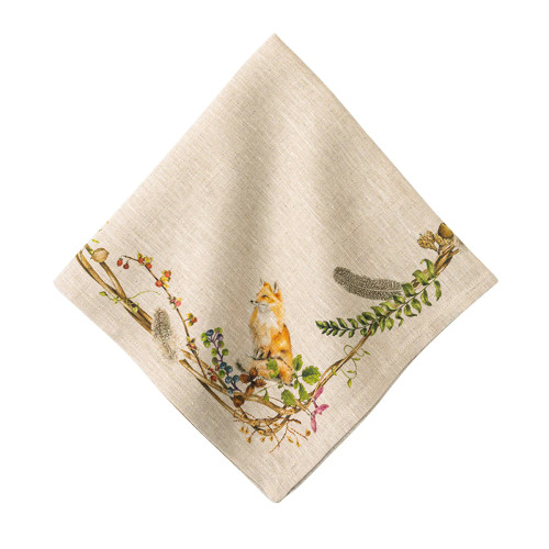 Juliska Forest Walk Cafe Au Lait Napkin w Animals