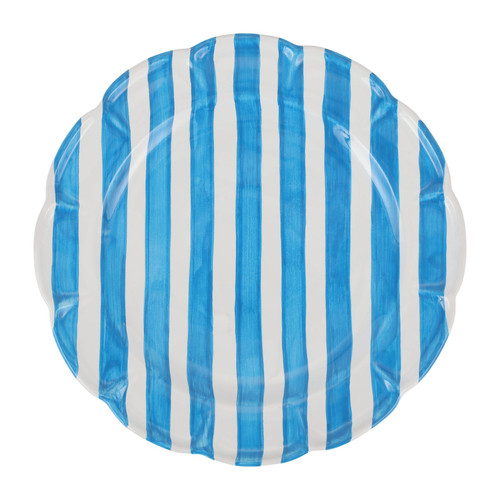 Vietri Amalfitana Aqua Stripe Round Platter