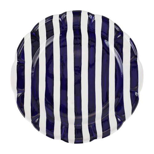 Vietri Amalfitana Cobalt Stripe Round Platter