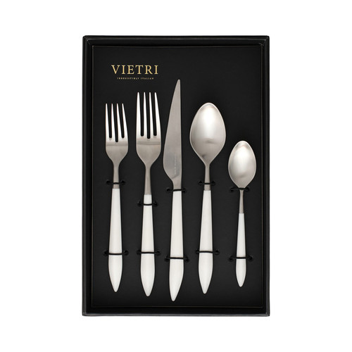 Vietri Ares Argento & White Five-Piece Place Setting  Set of 4