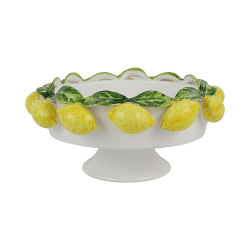 Vietri Limoni Figural Footed Fruit Bowl