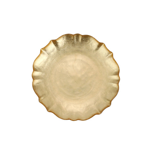 Viva By Vietri Baroque Glass Gold Cocktail Plate - Set of 8