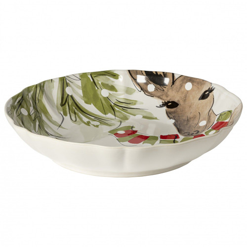 Casafina Deer Friends Shallow Bowl Large - White