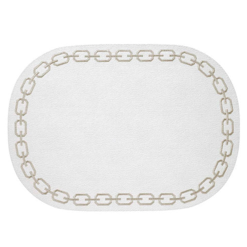Bodrum Chains White Gold Oval Mats (Set of 4)