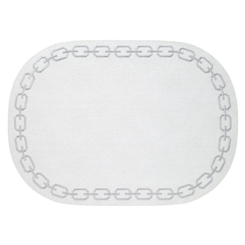 Bodrum Chains White Silver Oval Mats (Set of 4)