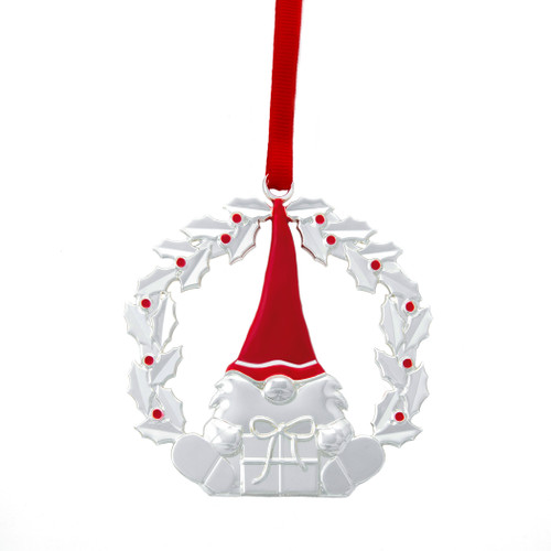 Nambe Holiday - Gnome Wreath Ornament