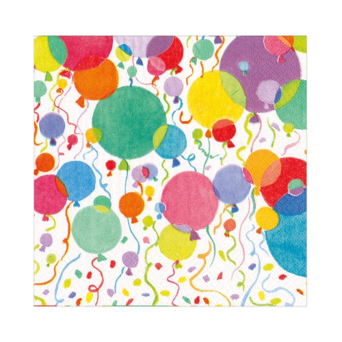 Caspari Balloons And Confetti White - Napkin Luncheon (20)