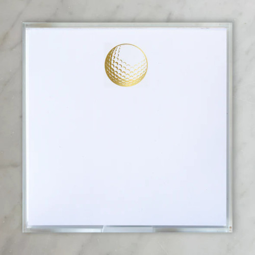 Black Ink Gold Foil Paddie Golf Notepad