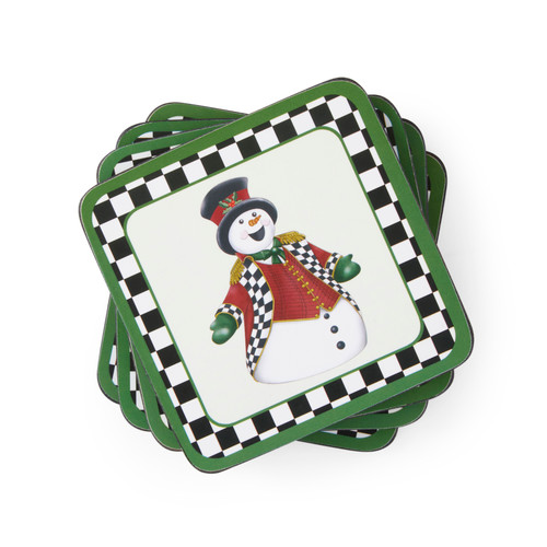 Spode Pimpernel Black & White Christmas Coasters (6)