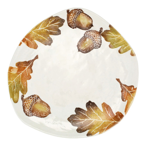 Vietri Autunno Acorns & White Oak Leaves Oblong Platter