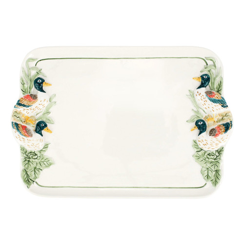 Vietri Wildlife Mallard Rectangular Platter