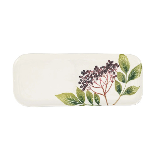 Vietri Foresta Primavera Elderberry Narrow Rectangular Platter