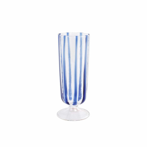 Vietri Nuovo Stripe Blue Champagne Glass
