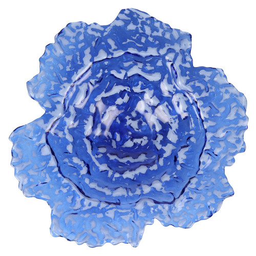 Vietri Ostrica Glass Blue Centerpiece