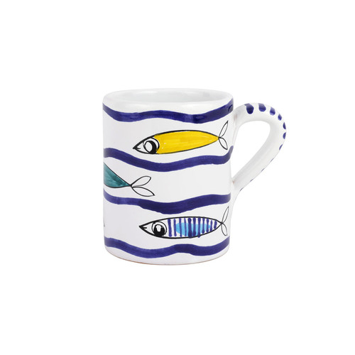 Vietri Pesce Pazzo Multicolor Swimming Fish Mug