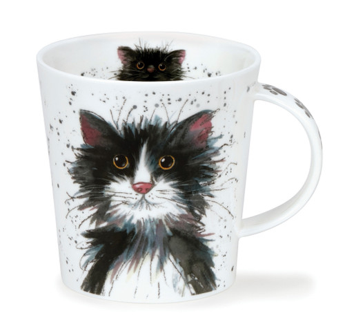 Dunoon Lomond Catter Splatter Black & White Cat Mug