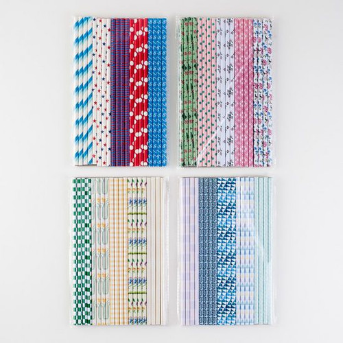 180 Degrees Patterned Paper Straw Set (20) - Assorted Designs