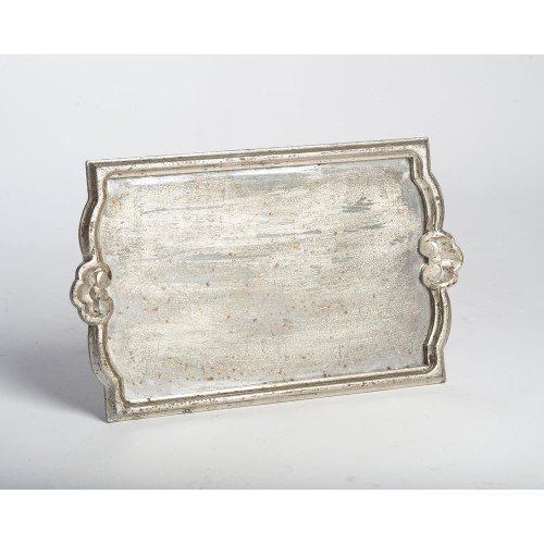 Abigails Silver Antiqued Mirror Tray Large