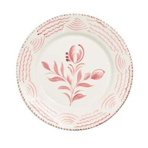Abigails Casa Nuno Dinner Plate Pink Flower & Wave Design Set of 2