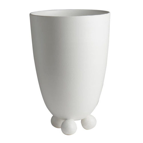 Abigails Vase Footed Matte White Catalina