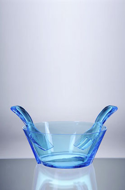 Mario Luca Giusti Acrylic Salad Bowl With Servers Turquoise