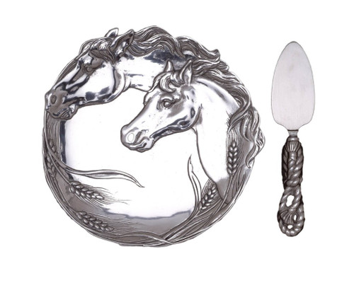 Arthur Court Designs Horse Plate with Cheese Server