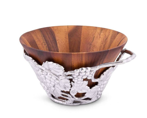 Arthur Court Wood Tall Salad Bowl - Grape