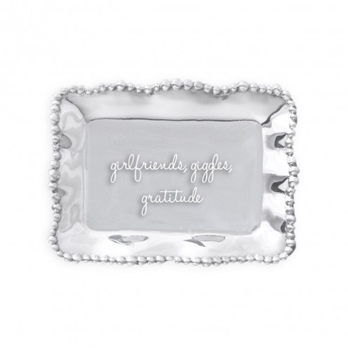 Beatriz Ball Organic Pearl Rectangular Engraved Tray - Girlfriends Giggles Gratitude