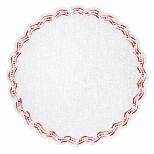 Bodrum Belgravia Red 15 inch Round Mat (Set of 4)