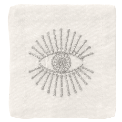 Bodrum Bright Eyes Silver Cocktail Napkins (Set of 4)