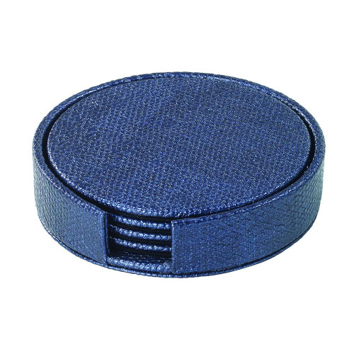 Bodrum Luster Navy Round Boxed Coaster (Set of 4)
